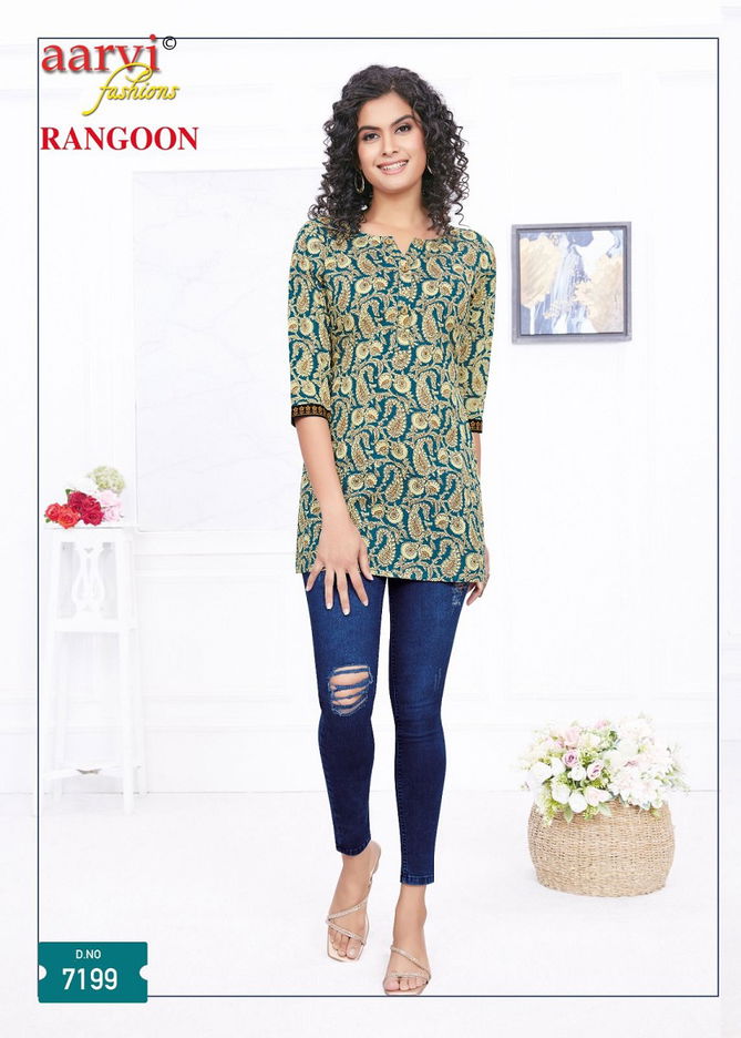 Aarvi Rangoon Lawn Cotton Ladies Top Catalog
